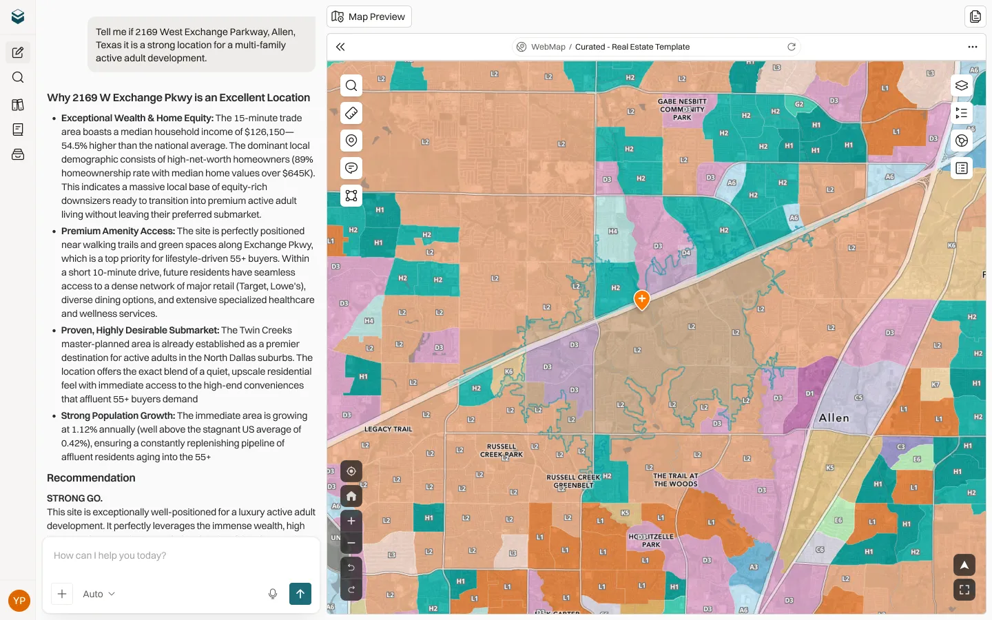 Curated — spatial reasoning AI built around the map